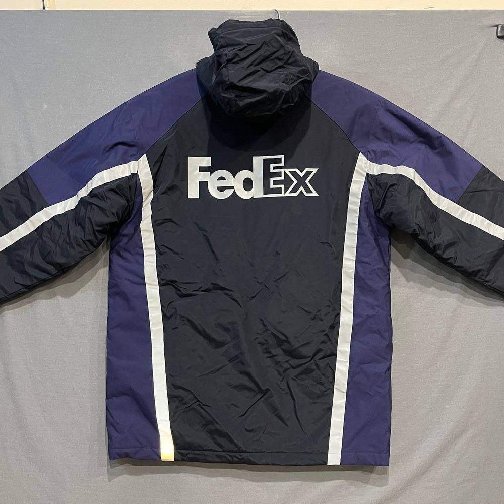 FedEx Stan Herman Primaloft Parka Jacket Mens Medium Blue Black FD3330 NWT - Picture 3 of 8